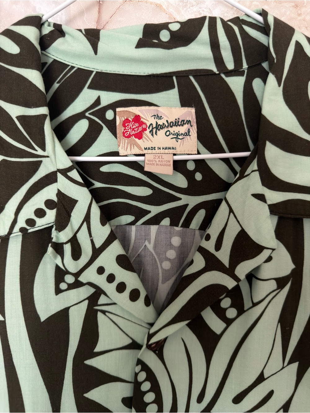 The Hawaiian Original Floral Button-Up Shirt in Mint & Dark Brown